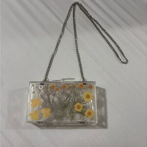 Clear Floral Chain Bag